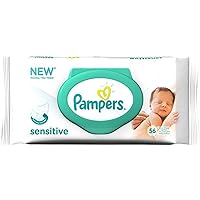 Pampers Wipes Sensitive - 56 ct, Pack of 2