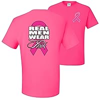 Real Men Wear Pink Breast Cancer Awareness Front & Back Mens T-Shirts