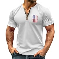 Mens Polo Shirt Short Sleeve Quick Contrast Summer Tees Tops Gym Workout Independence Day Shirt