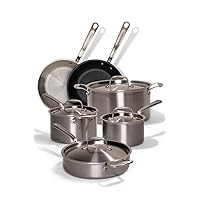 Made In Cookware - 10 Pc Stainless Steel Pot Pan Set - 5 Ply Stainless Clad - Includes Stainless Steel & Non Stick Frying, Saute, Saucepans and Stock Pot W/Lid - Professional Cookware - Made in Italy