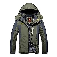 Womens Waterproof Warm Fleece Thicken Jacket with Hood Plus Size Winter Mountain Windproof Rain Outdoor Windbreaker