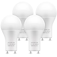 LOHAS GU24 Base LED Light Bulb, 1200Lumen, 12Watt (75W-100W Equivalent) 5000K Daylight White A19 Shape for Ceiling Fan, Twist Lock GU24 LED Light Bulbs for Home Lighting, Non-Dimmable, 4-Pack