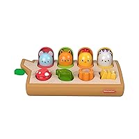 Fisher-Price Baby Toy Hide & Peek Pop-Up Animal-Themed Sensory Activity with Wood Accents & Sounds for Ages 9+ Months