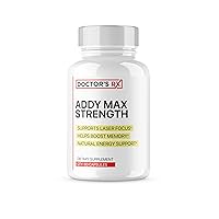 Addy MAX Strength | #1 Rated Adderall Alternative Pills for Laser Focus, Boosted Memory & Natural Energy | Ultra Strength Formula + 38 Ingredients | 3rd Party Tested & USA Made - 60 Capsules