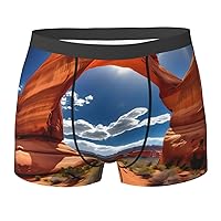 Arches National Park-standard Print Men's Boxer Briefs Bamboo Viscose Underwear Trunks, Trunks Underwear Boxer Briefs