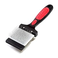Paw Brothers Double Sided Firm Flex Slicker Brush, Professional Grade, Angled Stainless Steel Pins, Comfort Grip, Flexible Head, Large