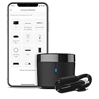RM4mini Smart Remote Hub with Sensor Cable -WiFi IR Blaster for TV Remote, Smart AC Controller, Works with Alexa/Google Home/IFTTT