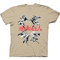 Ripple Junction Attack on Titan Men's Short Sleeve T-Shirt Armin Arlert Eren Yeager Mikasa Ackerman Group Officially Licensed