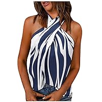 Going Out Tops for Women Summer Criss Cross Halter Tops Keyhole Off The Shoulder Tank Top Elegant Party Outfits