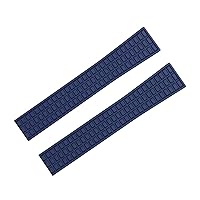 Waterproof FKM Fluororubber Rubber Watch Band 18mm 19mm Accessories Replace for Patek Strap for Philippe for Aquanaut 5067A-001 Belt (Color : Dark Blue, Size : 18mm-Without Buckle)