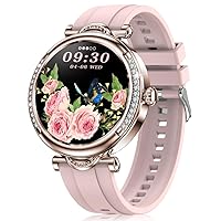 Women's Smart Watch, Pink, Bluetooth 5.3 Calling Function, 2024 Mode, 1.27 Inch AMOLED Display, Incoming Call Notifications, 100 Different Exercise Modes, 300+ Dials, Voice Assistant, Weather