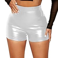 Leather Shorts for Women Casual Comfortable Fashion Elastic Shorts Tight Sexy High Waist Stretch Outdoor Skinny Shorts