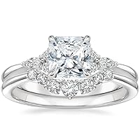 14K Yellow Gold Accented Engagement Ring Colorless Moissanite 1 Carat, Rings Size 3-12