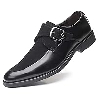 Mens Monk Shoes Casual Formal Business Moccasins Slip on Loafer Dress Shoes for Men