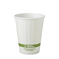 100% Compostable Cups by World Centric, Made from FSC Mix Paper, Hot Cups, 8 oz, White (Pack of 1000)