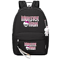 Teen Monster High Casual Daypack,Student Lightweight Bookbag Canvas Knapsack for Travel