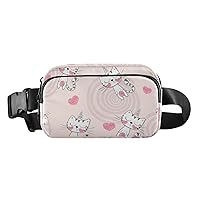Cute Cartoon Animals Kitty Unicorn Fanny Packs for Women Men Belt Bag with Adjustable Strap Fashion Waist Packs Crossbody Bag Waist Pouch for Hiking Running