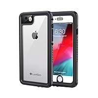 Lanhiem iPhone SE 2022/2020, 7, 8 Case - IP68 Waterproof Dustproof Shockproof, Built-in Screen Protector, Full Body Underwater Protection (Black)