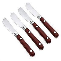 Ginkgo International Le Prix Stainless Steel Butter Spreaders, Milano Red, Set of 4