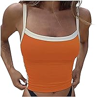 Y2K Tank Top for Women Spaghetti Strap Sleeveless Vest Camisole Vintage Slim Fit Going Out Tops Streetwear