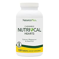 Nature's Plus Nutri-Cal Hearts Chewable Calcium Magnesium and Vitamin D - 120 Chewable Tablets