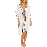 Women's Bella Kimono-Embroidery Detail, Bathing Suit Cover Ups