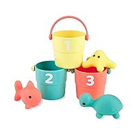 Simple Joys by Carter's Stacking Buckets and Ocean Squirties Bath Toy Bundle, One Size