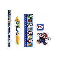 Super Mario Stationery Set (Classic Mario Design) 1.6 x 8.5 x 22cm - Official Merchandise