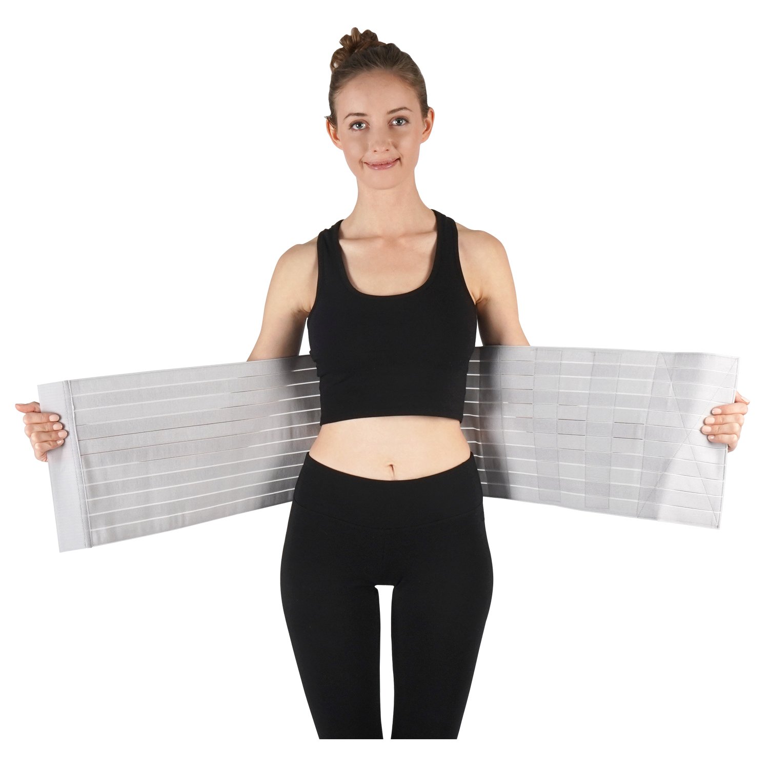Soles Compression Abdominal Binder, Post-Surgical and Postpartum Belly Wrap, Adjustable Belly Wrap Supports Muscle & Skeletal Stability, Unisex, One Size Fits Most