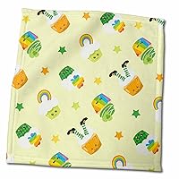 3dRose Cute St Patricks Day Smiling Cupcake Pattern - Towels (twl-375367-3)