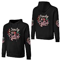 Men And Women Cotton Solid Color Hooded Sweatshirt Candy Cane Cutie