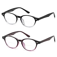 Bifocal Reading Glasses Women Designer Round Blue Light Blocking Computer Readers Fashion Stylish Lady Cute Eyeglasses