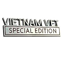 OnlyYou.X Vietnam Vet Edition Emblem Vietnam Vet Edition Badge Vietnam Vet Edition Decal Vietnam Vet Edition Sticker for Pickup and Car 1 Piece Metal Red Chrome
