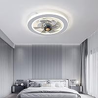 Ceiling Fans, Modern Ceiling Fan with Lighting Ceiling Fans with Lamps Silent Ceiling Fan Childs Fan Light ​Bedroom in Lighting with Lights and Remote Mute/White