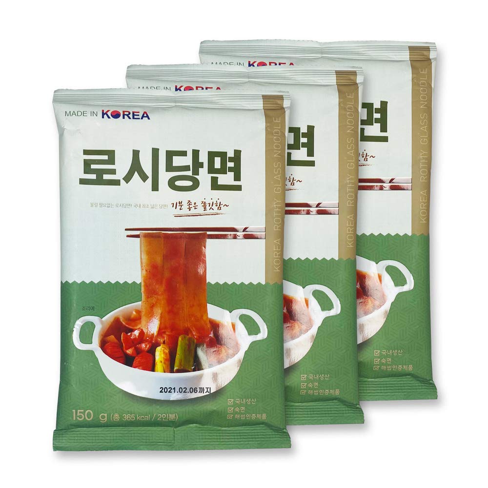 Rothy Korea Glass Noodle, Wide Chewy glass noodle 150g(5.2oz) per pack (5)
