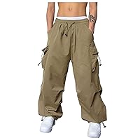Mens Scrub Cargo Sport Gym Pants Pants for Mens Pleated High Cut Summer Fall Pants 2024 Fashion