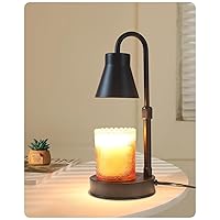 Candle Warmer Lamp with Adjustable Height, Stepless Dimming Function-Home Decor Lamp Candle Warmer, Metal Candle Lamp for Jar Candles, No Flame Scented Candle Warmer with 2 Bulbs (Black)