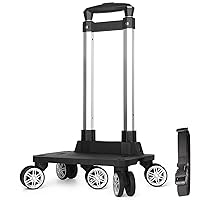Backpack Trolley, Wheeled Folding Luggage Travel Cart Aluminum -Roller Carrier for Backpack/Schoolbag/Boxes(5 Wheels Detachable)