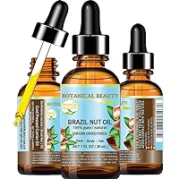 BRAZIL NUT OIL Bertholletia Excelsa WILD GROWTH RAW Brazilian 100% Pure Natural Virgin Unrefined 1 Fl.oz.- 30 ml for FACE, SKIN, BODY, HAIR, NAILS, FOOT CARE