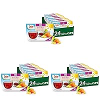 Dole Fruit Bowls Mixed Fruit in Black Cherry Flavored Gel, Back To School, Gluten Free Healthy Snack, 4.3 oz, 24 Total Cups (Pack of 3)