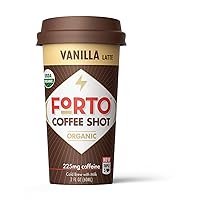 FORTO Coffee Shots - Vanilla Latte, Ready-to-Drink on the go, Cold Brew Coffee Shot - Fast Coffee Energy Boost, 2 Fl Oz, Pack of 6