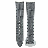 Ewatchparts 20MM PUSH BUTTON LEATHER BAND STRAP CLASP COMPATIBLE WITH OMEGA SEAMASTER PLANET OCEAN GREY
