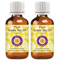 Deve Herbes Pure Green Tea Oil (Camellia sinensis) Infused (Pack of Two) 100ml X 2 (6.76 oz)