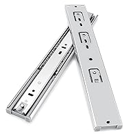 Hardware 12-inch 55 lb, 3Folds Hydraulic Soft and Self Close Full Extension Ball Bearing Drawer Slides 1Pair