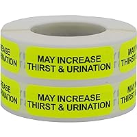 May Increase Thirst & Urination Veterinary Medical Healthcare Labels .5 x 1.5 Inch 500 Total Stickers