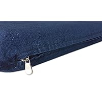 DIY Do It Yourself Heavy Duty Durable Blue Denim Jean Pet Dog Pillow Cover + Internal Inner Waterproof Resistant Case Set for Small Medium Dog - COVERS ONLY Flat Style (Blue Denim, 47''x29'')