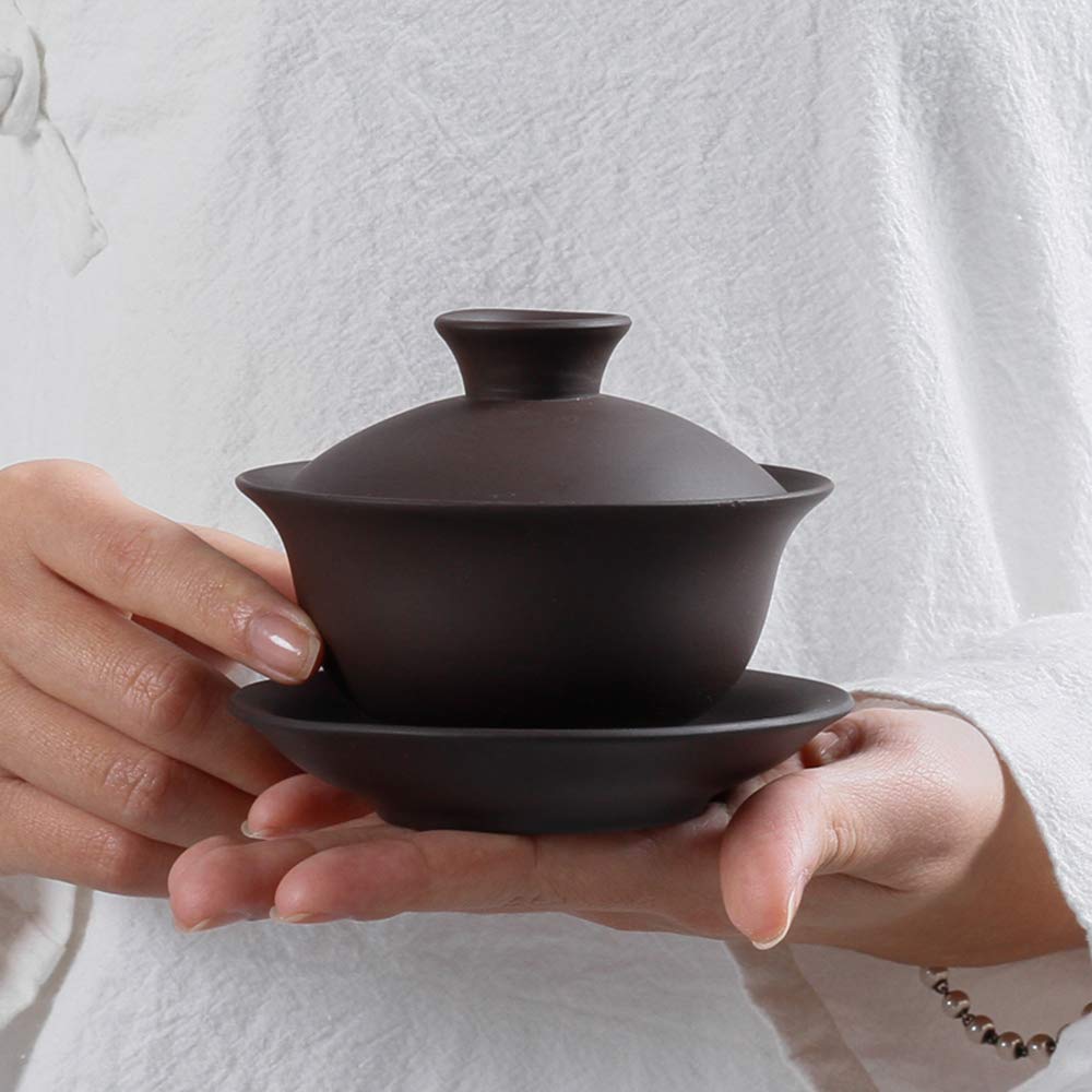 Chinese Yi Xing Purple Clay Gaiwan Tea Cup