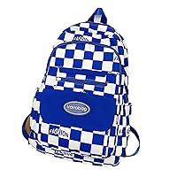 Nylon College Backpack Women Waterproof Plaid Rucksack Large Capacity Travel Daypack Lightweight Casual Breathable Bookbags