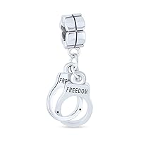 Shades Of Grey Dangle Handcuff Charm Bead For Women Teen .925 Sterling Silver Fits European Bracelet