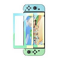 UGREEN Screen Protector Compatible with Nintendo Switch Animal Crossing Design Border Tempered Glass Transparent HD Clear Anti-Scratch 9H Hardness